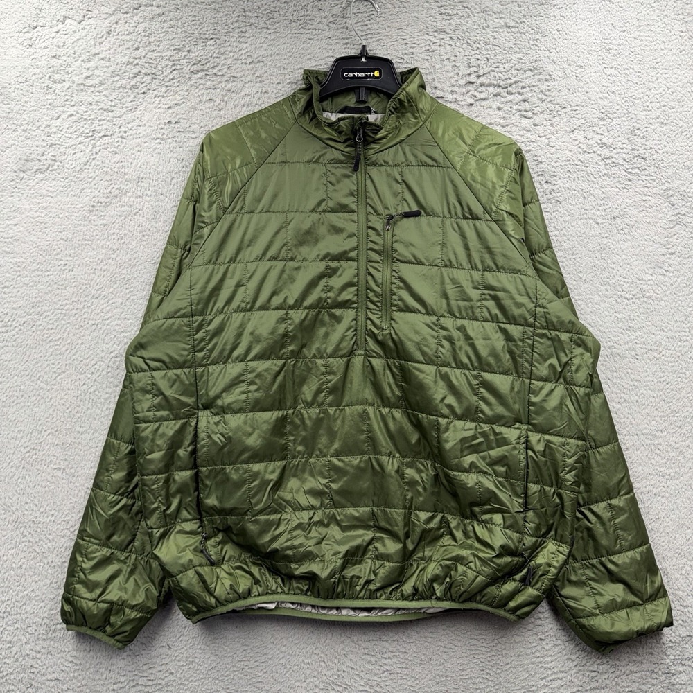 Cabelas Primaloft Puffer Jacket Mens XLT Green Lightweight Hiking Pullover 9522